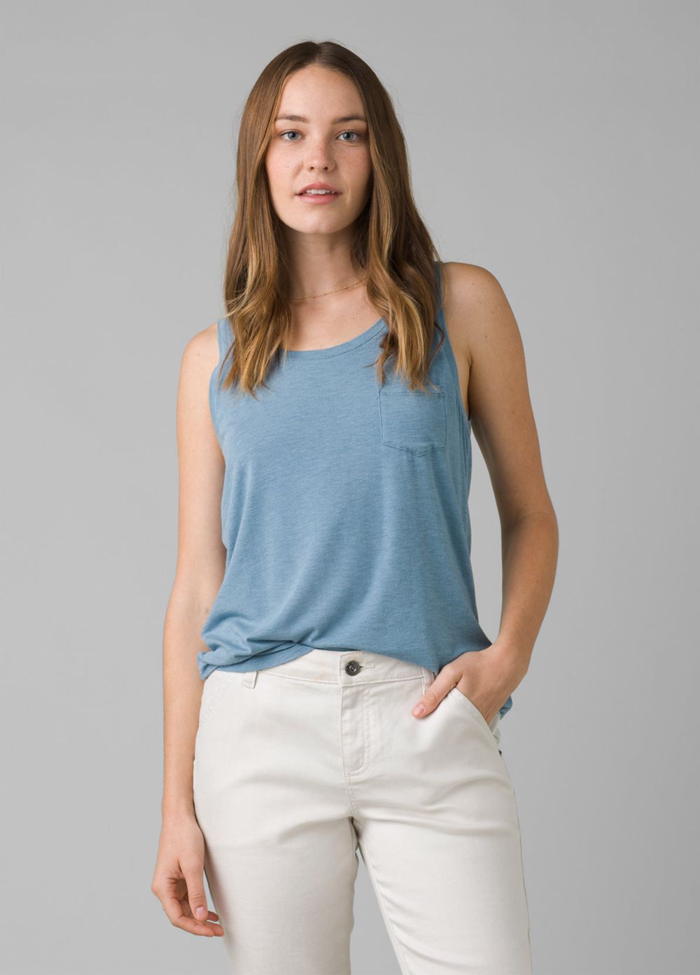 Debardeur PrAna Foundation Scoop Neck Bleu Femme | IEO-73673566