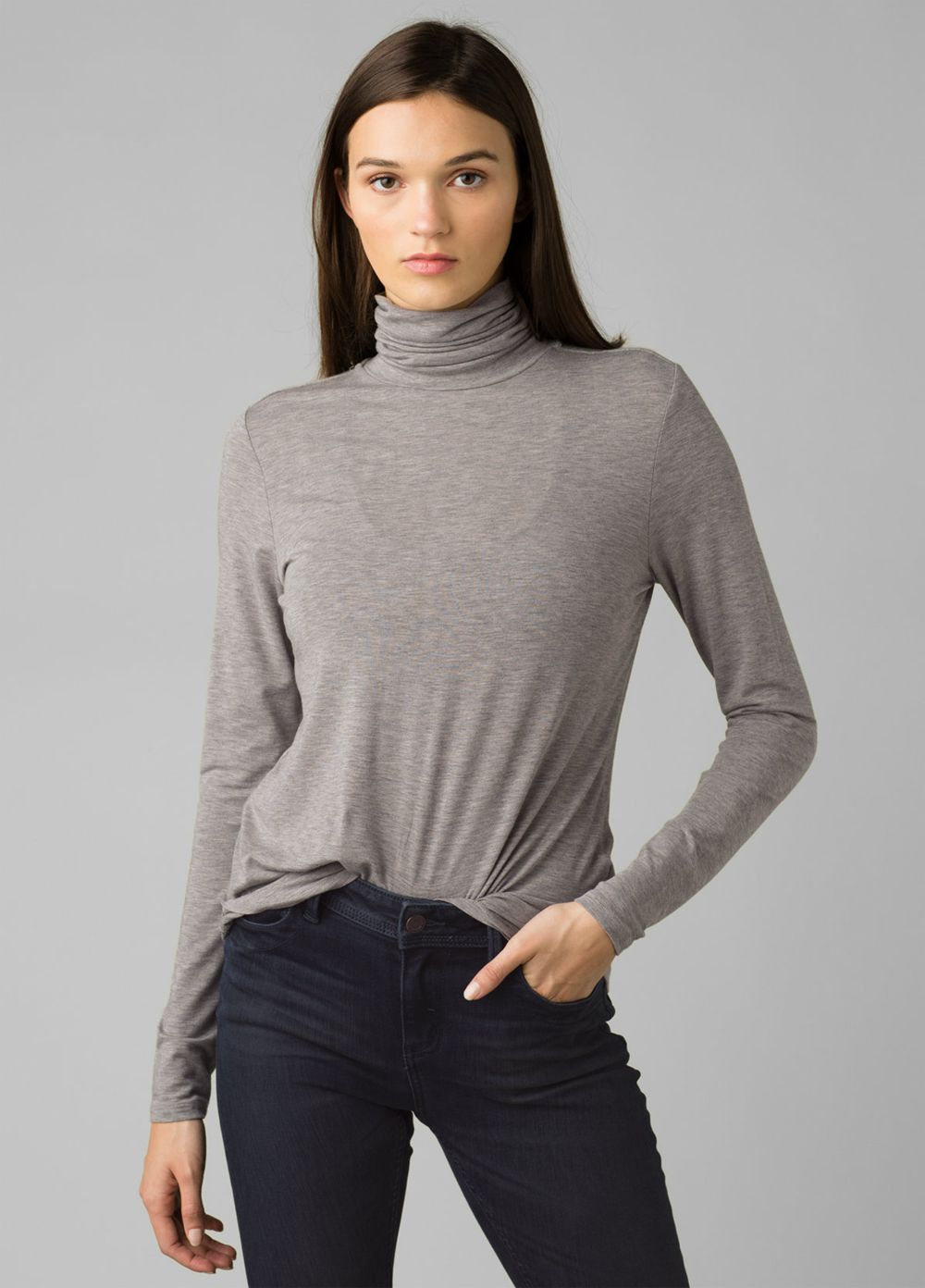 T Chemises PrAna Foundation Turtleneck Grise Femme | OZQ-19351985