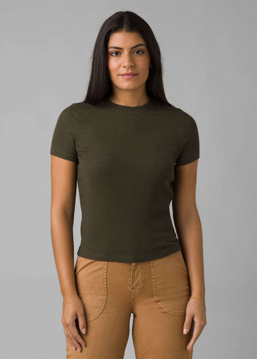 T Chemises PrAna Foundation Rib Vert Olive Femme | QVH-11798253