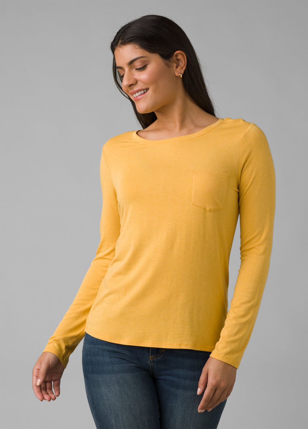 T Chemises PrAna Foundation Long Sleeve Crew Jaune Femme | CVA-11170765