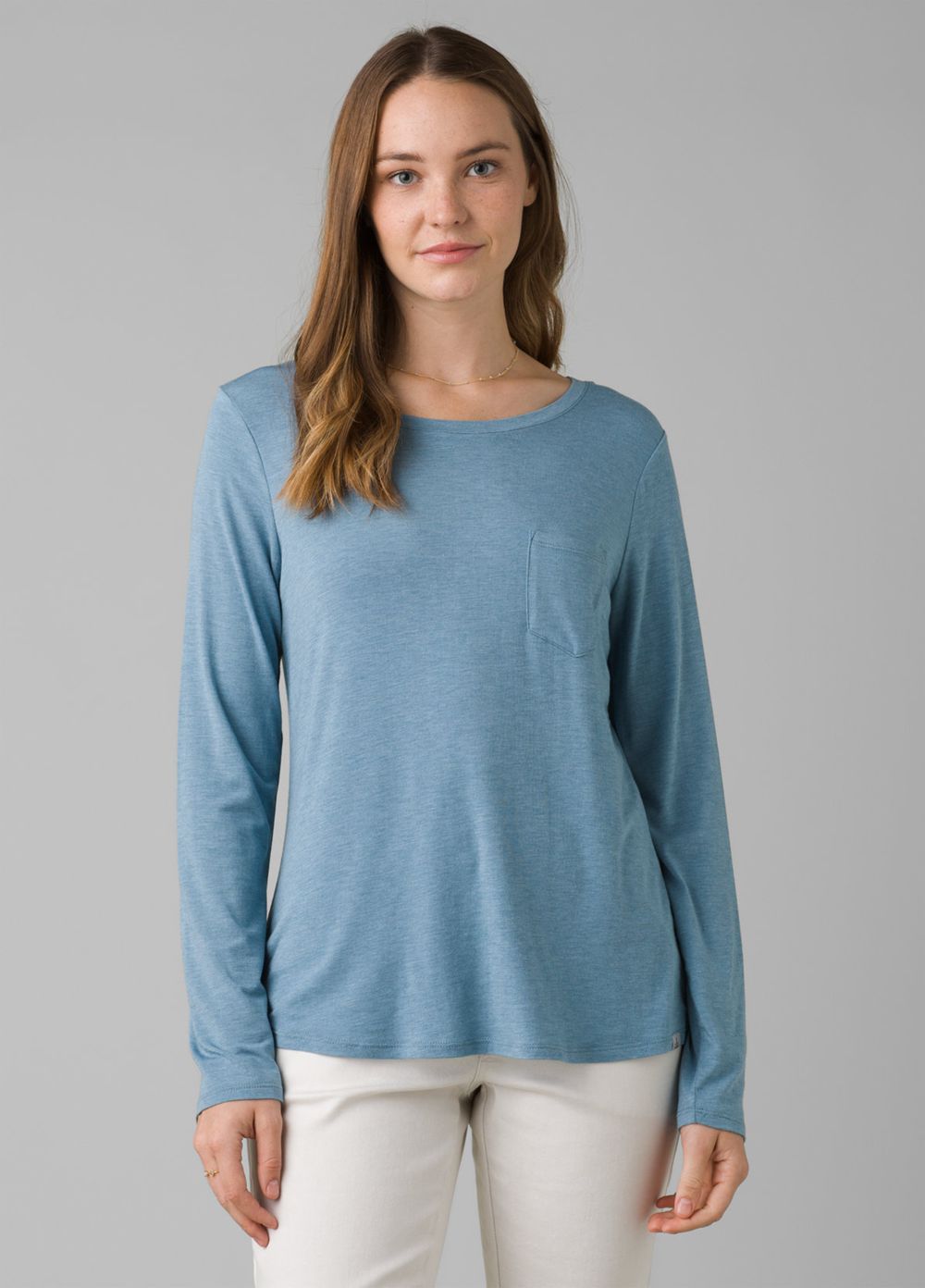 T Chemises PrAna Foundation Long Sleeve Crew Bleu Femme | OSI-81796710