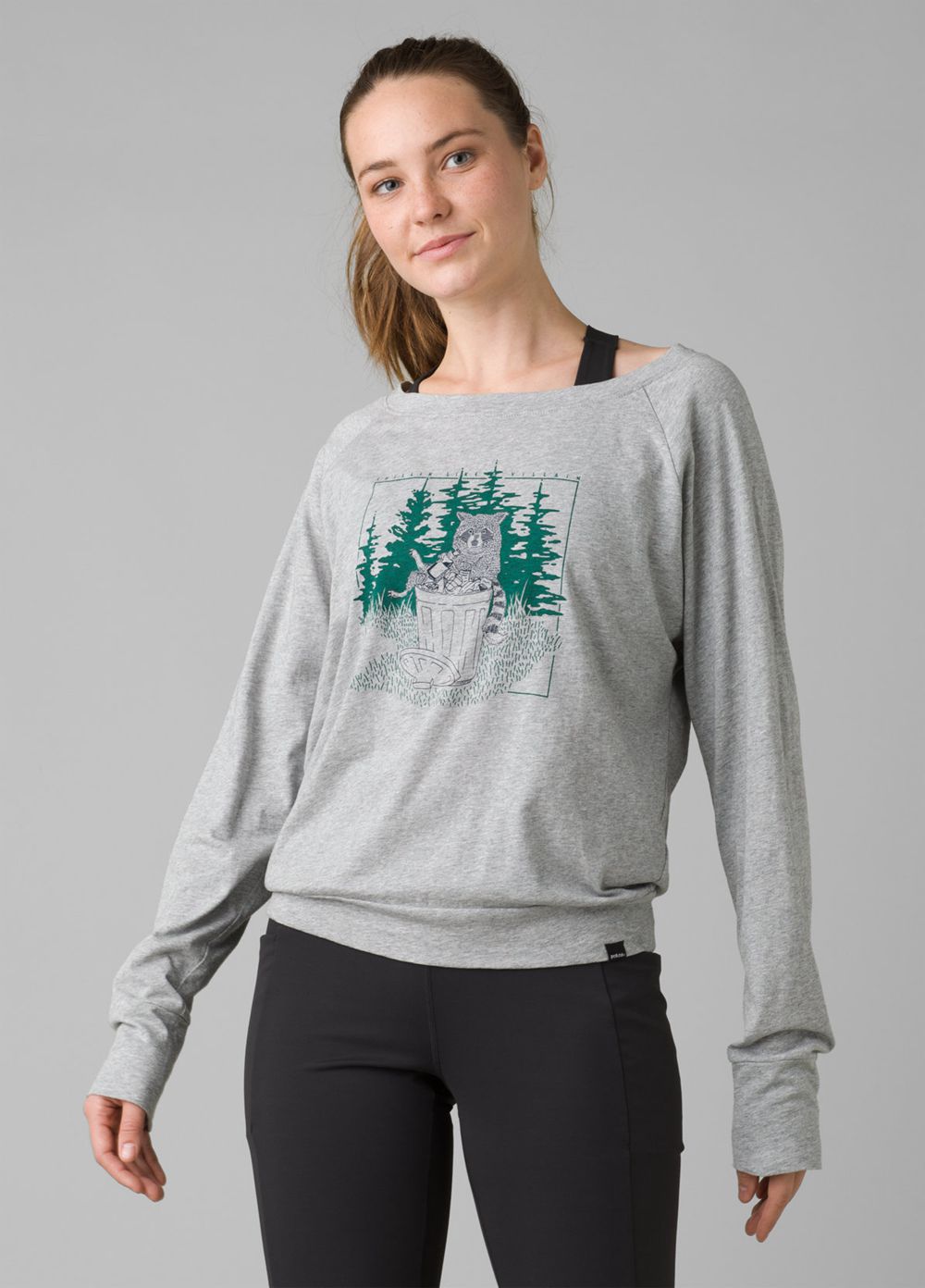 T Chemises PrAna Organic Graphic Long Sleeve Grise Femme | GLB-12590420