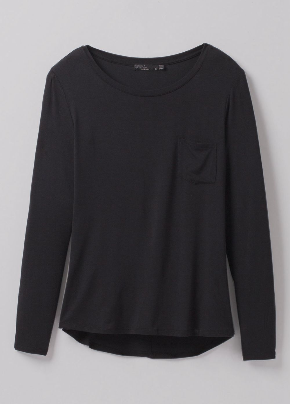 T Chemises PrAna Foundation Long Sleeve Crew Noir Femme | VIS-19499655