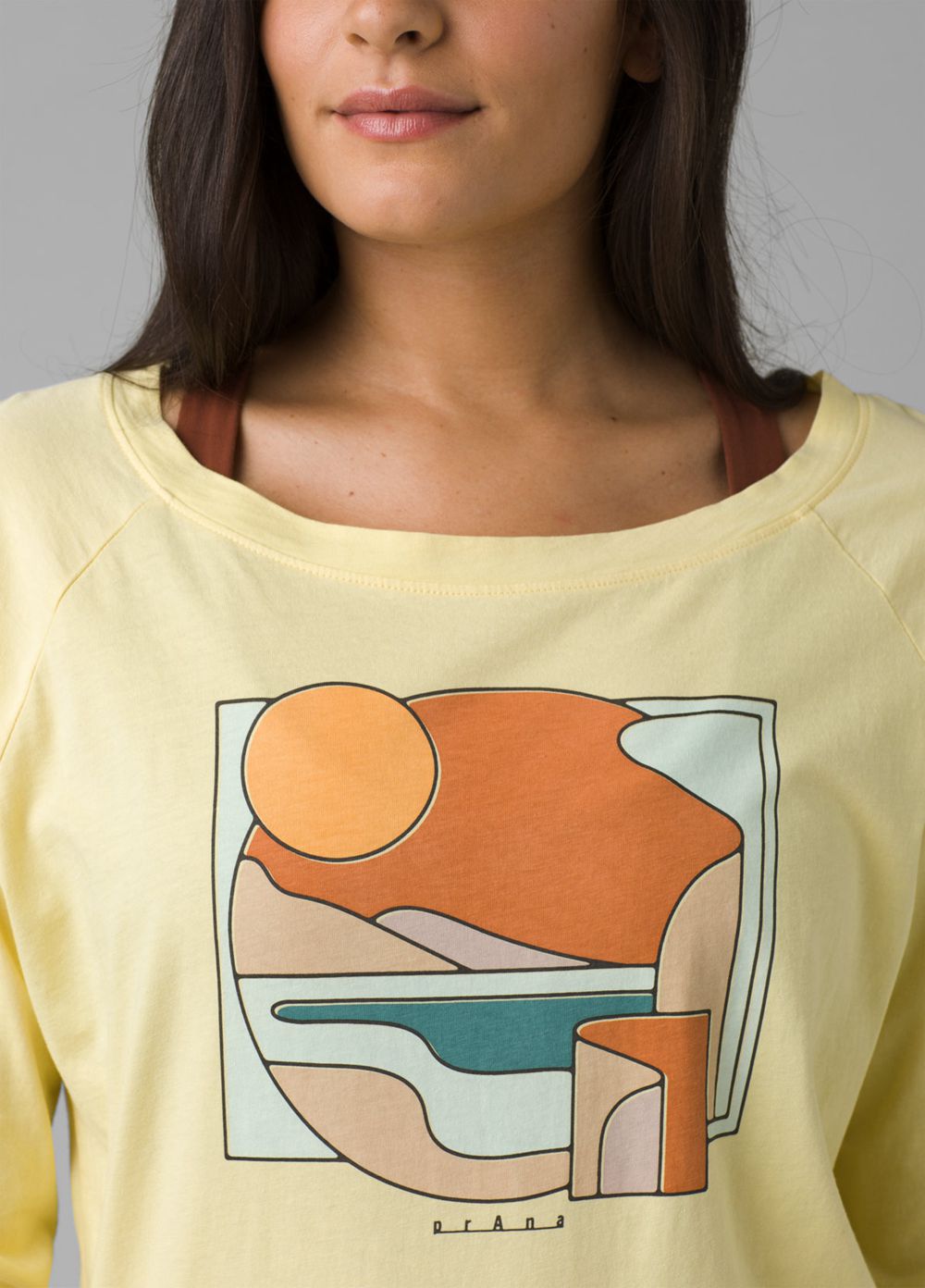 T Chemises PrAna Organic Graphic Long Sleeve Jaune Femme | HCB-05968124