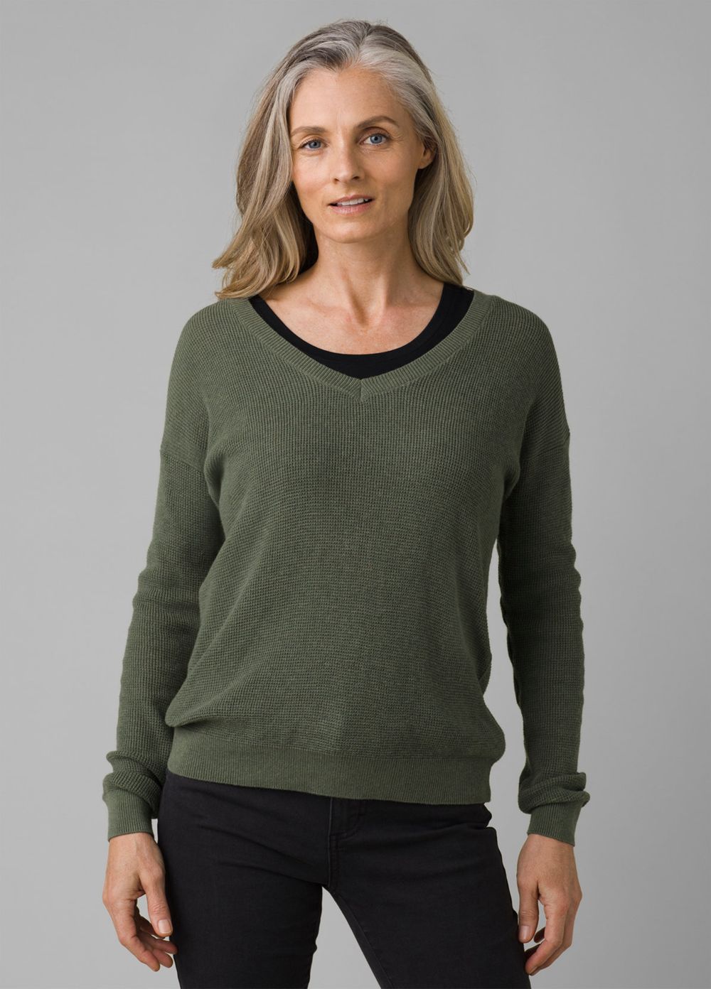 Chandails PrAna Milani V-Neck Vert Olive Femme | FCZ-10022544