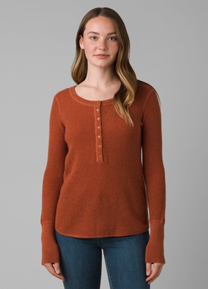 Chandails PrAna Milani Henley Marron Femme | SWS-18249955