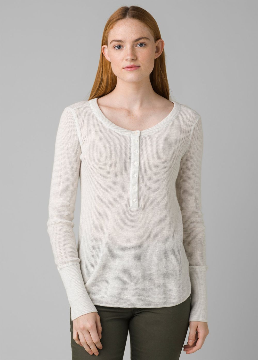 Chandails PrAna Milani Henley Blanche Femme | RHC-62340304