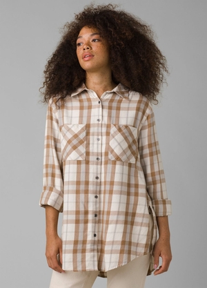 Chemises PrAna Beezly Flannel Beige Femme | YQW-27209776