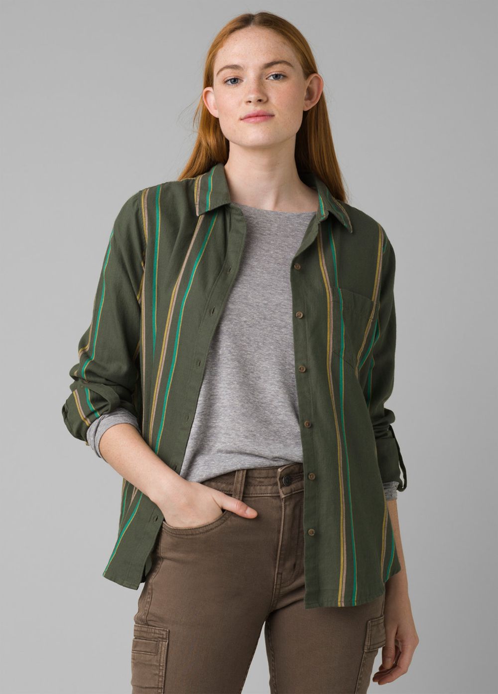 Chemises PrAna Alfie Flannel Vert Olive Femme | KTN-45979701