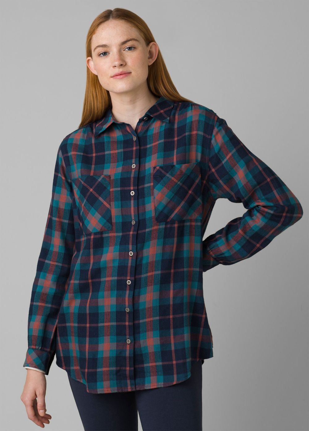 Chemises PrAna Beezly Flannel Bleu Marine Femme | KFL-47156140