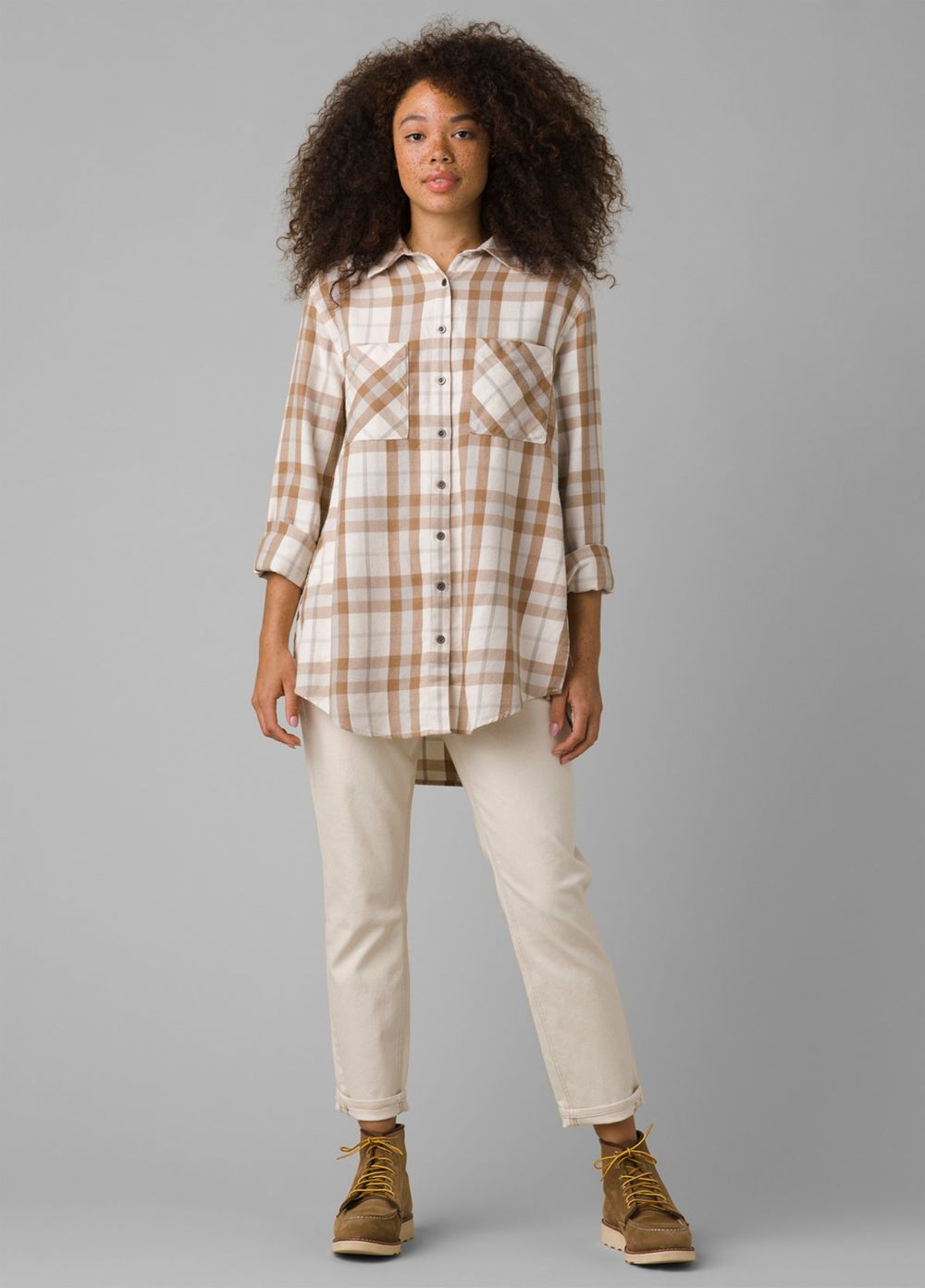 Chemises PrAna Beezly Flannel Beige Femme | YQW-27209776