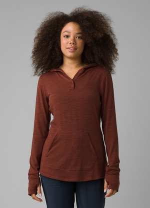 Sweat à Capuche PrAna Sol Protect Marron Femme | IXC-74187006