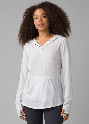 Sweat à Capuche PrAna Sol Protect Blanche Femme | CXP-34412159