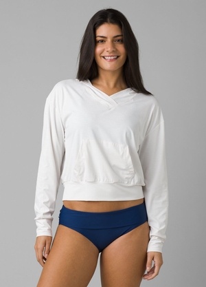 Sweat à Capuche PrAna Eileen Blanche Femme | QPW-78284062