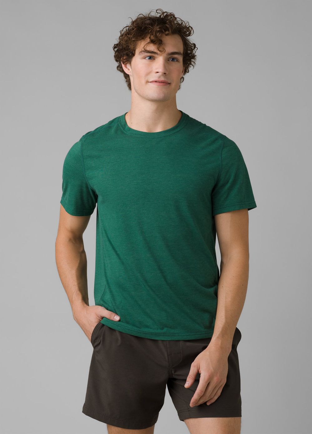 T Chemises PrAna Prospect Heights Crew Vert Homme | WTY-11536072