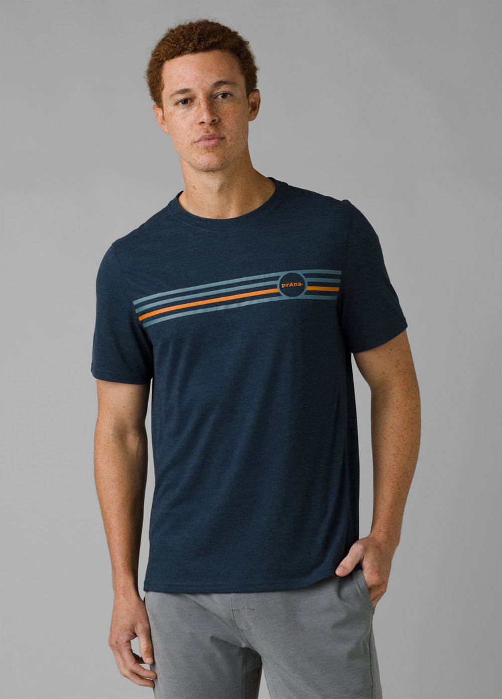 T Chemises PrAna Prospect Heights Graphic Corta Sleeve Bleu Marine Homme | DST-92375504