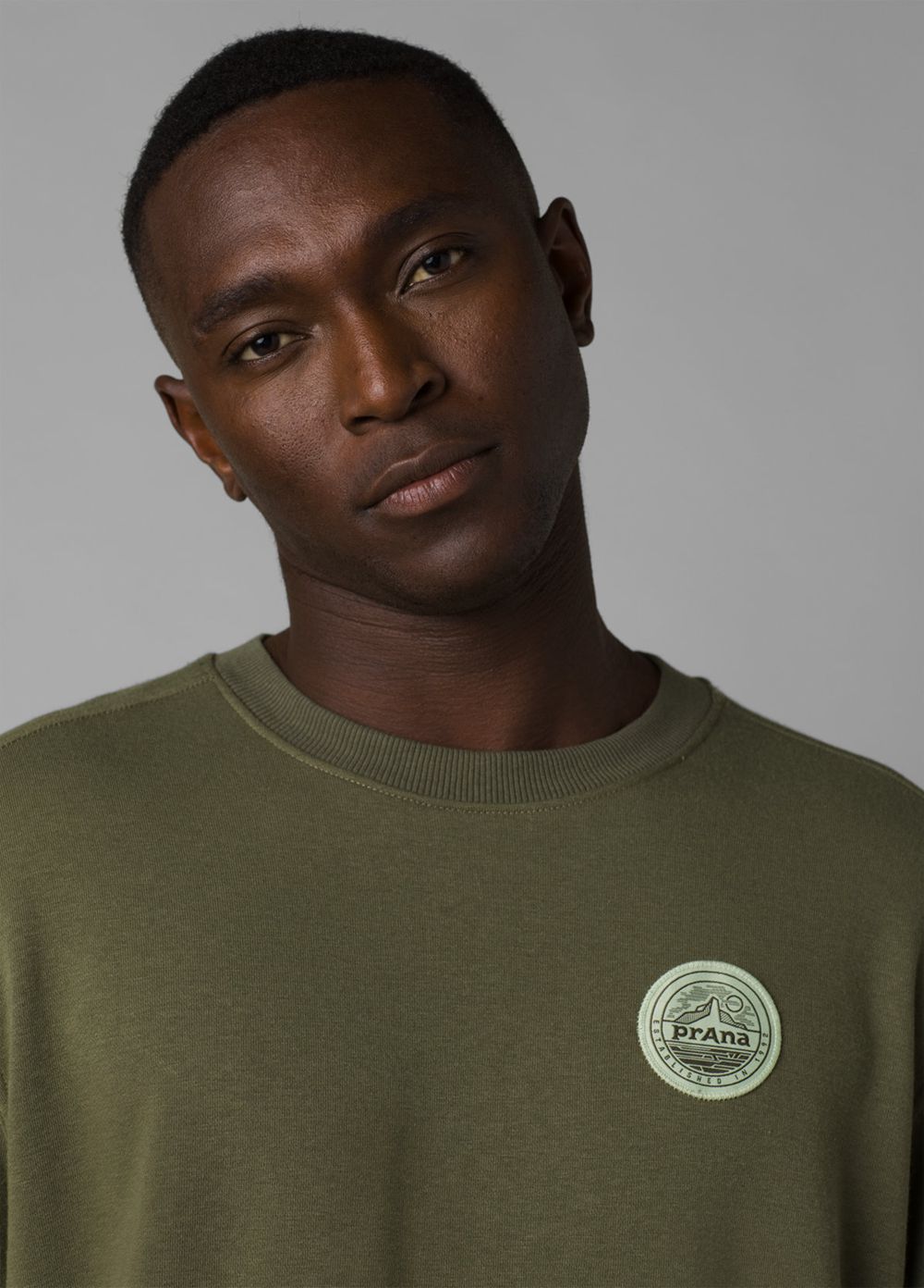 T Chemises PrAna Patch Pullover Crew Vert Olive Homme | UMV-43896901