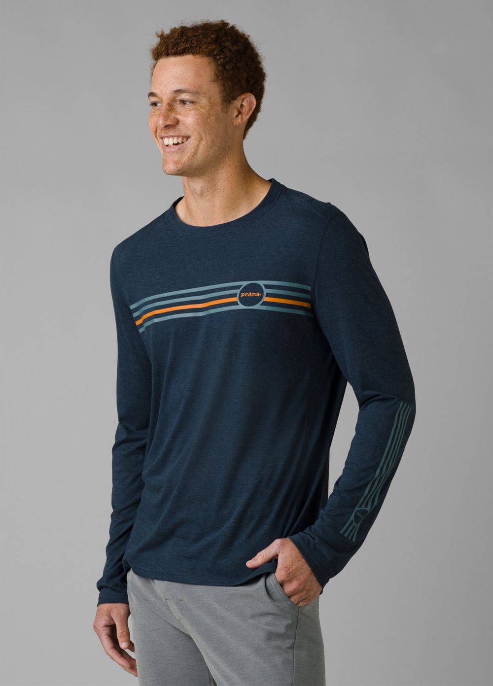 T Chemises PrAna Prospect Heights Graphic Long Sleeve Bleu Marine Homme | KSG-56595761