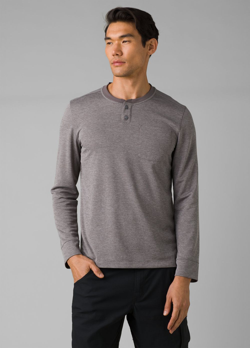 T Chemises PrAna Sol Defender Henley Grise Homme | PHQ-30757026