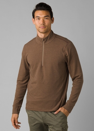 Chandails PrAna Altitude Tracker 1/4 Zip Marron Homme | UFZ-77511566