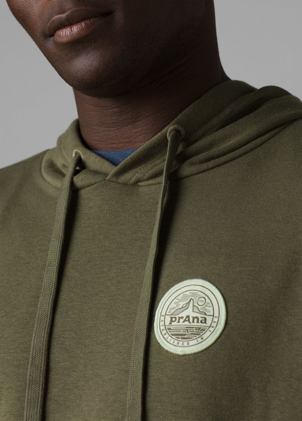 Sweat à Capuche PrAna Patch Vert Olive Homme | EIK-07227957