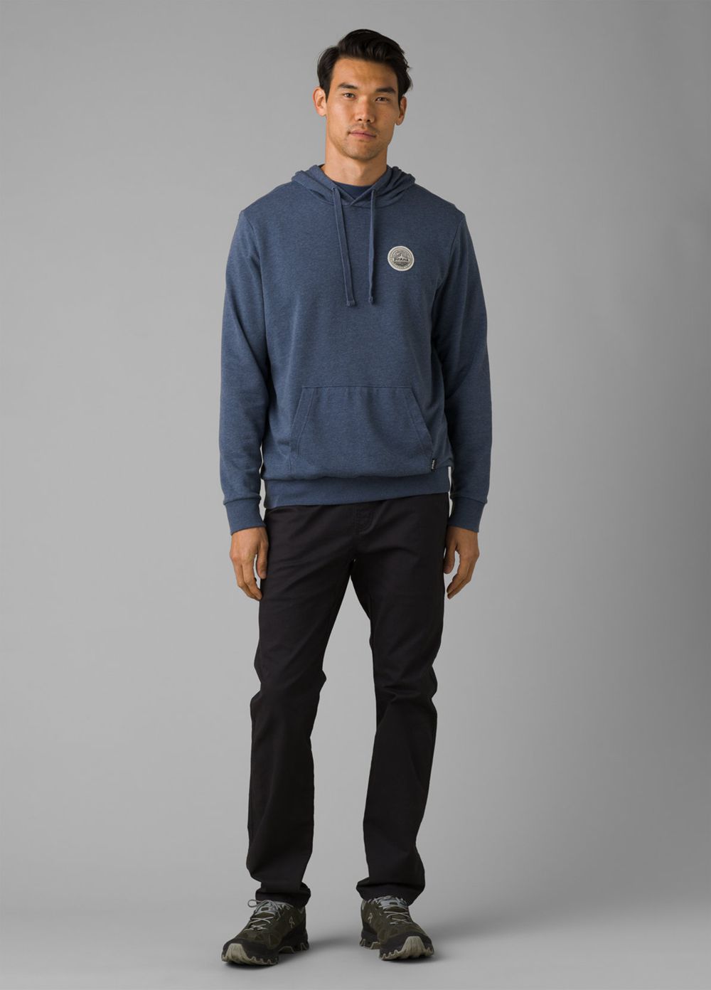 Sweat à Capuche PrAna Patch Bleu Homme | UQM-69120120