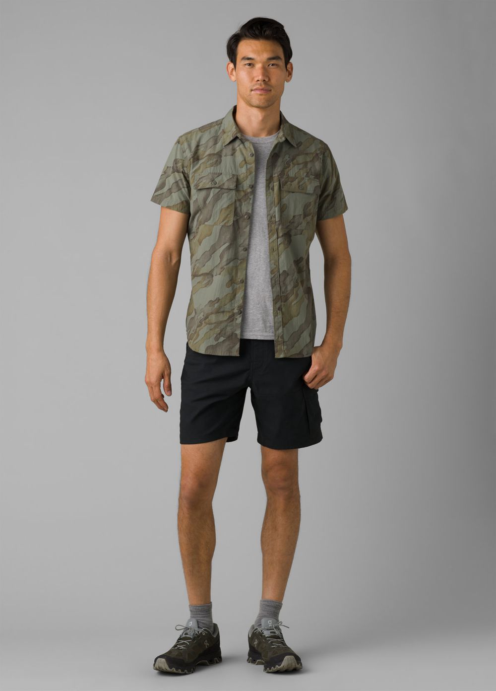 Shorts PrAna Stretch Zion II Noir Homme | KWU-97788581